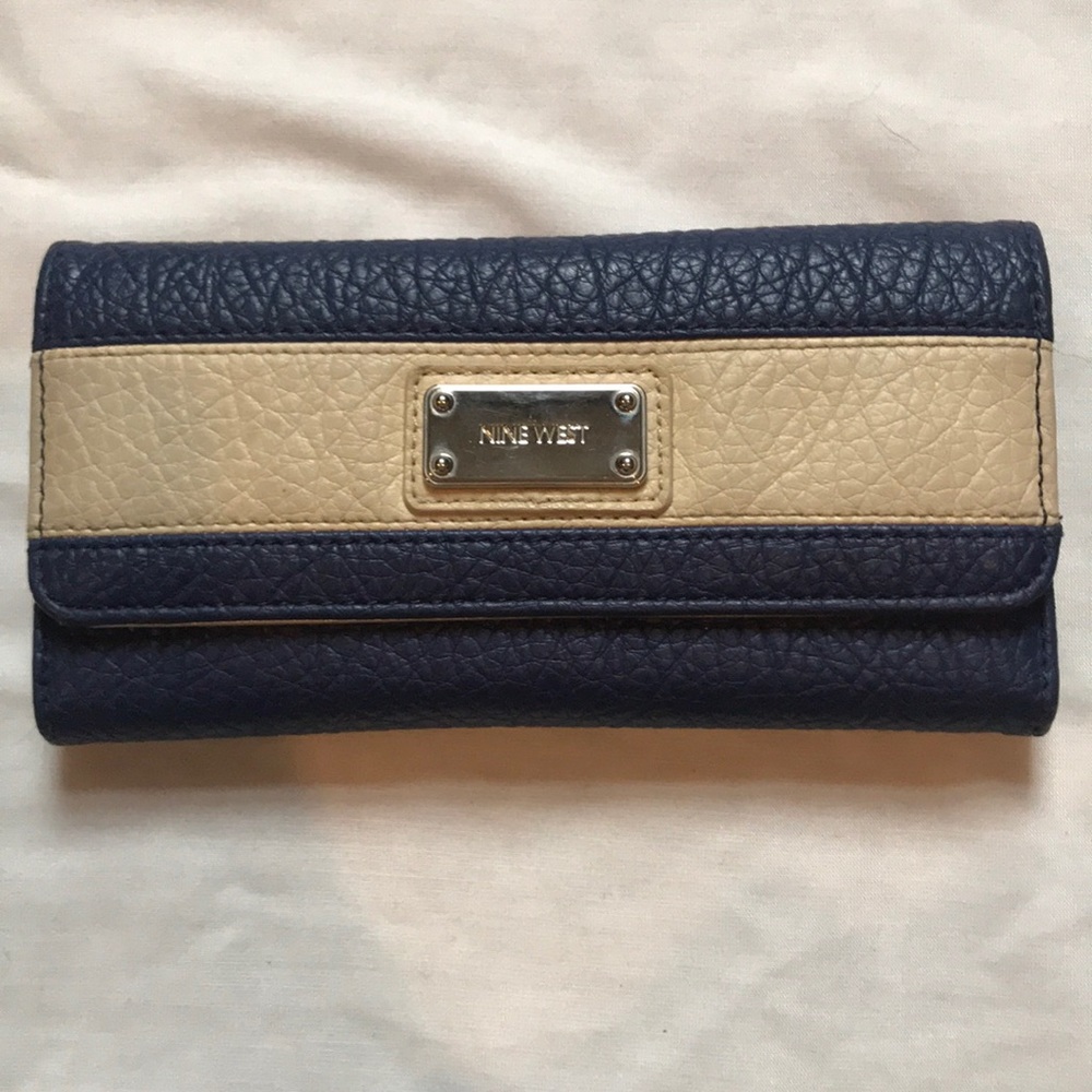 Nine West blue and cream wallet.